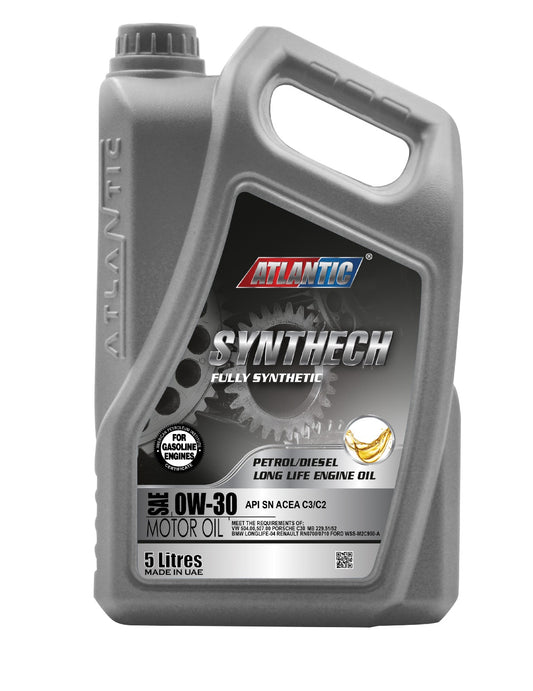 ATLANTIC SYNTHECH (FULLY SYNTHETIC) ENGINE OIL SAE 0W30 API SN C2/C3 LL